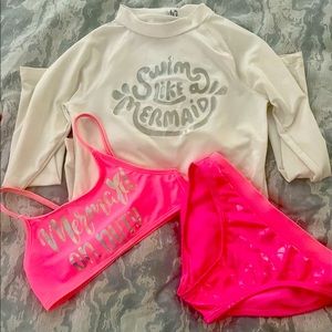 Mermaid Two piece & swim shirt set